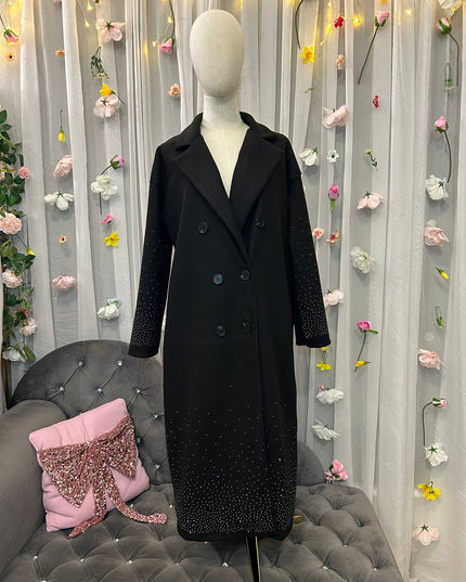 Glitzer-Mantel Schwarz