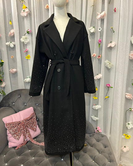 Glitzer-Mantel Schwarz