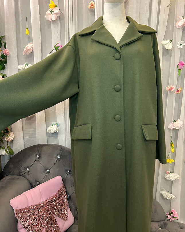 Oversize-Mantel Khaki – ca. 115 cm | Onesize