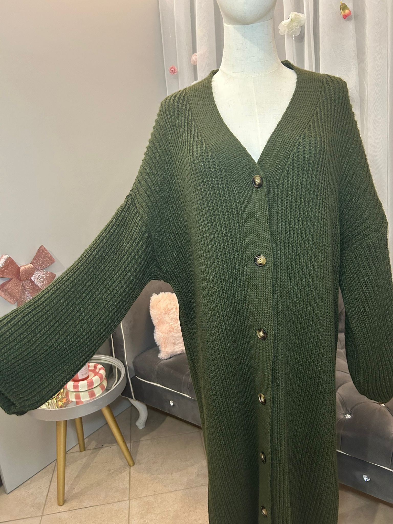 Cardigan DANIA, Khaki - ca. 140 cm