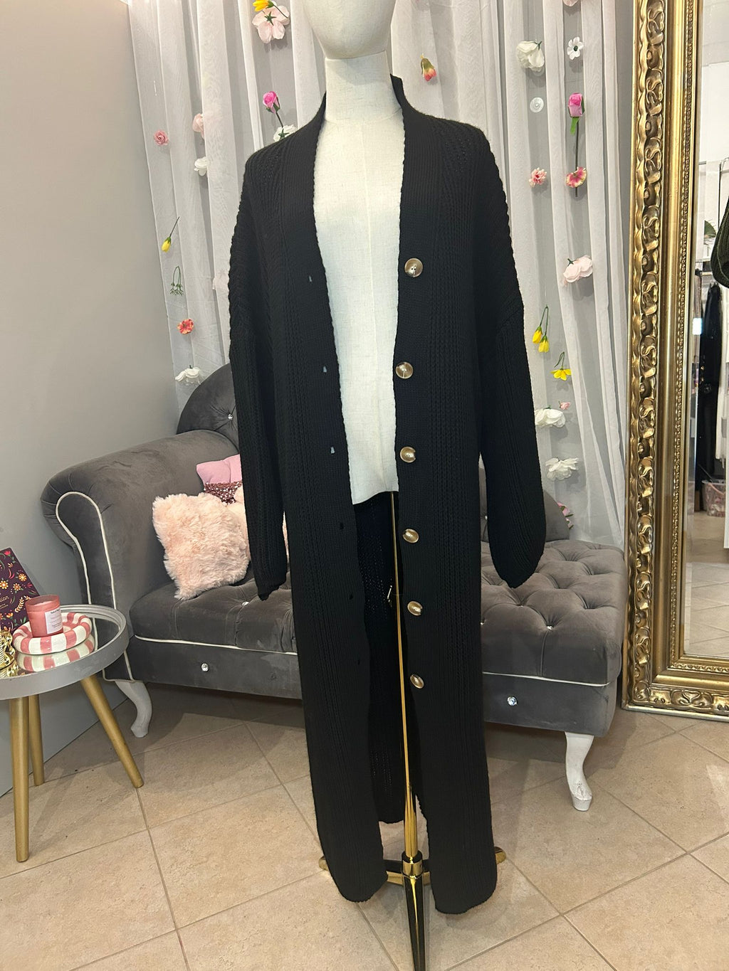 Cardigan Dania, schwarz ca. 130 cm