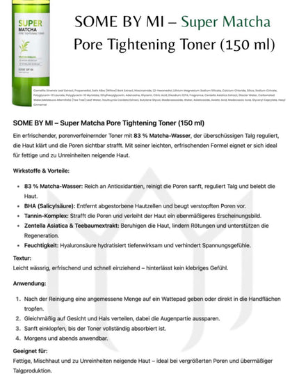 SOME BY MI – Super Matcha Pore Tightening Toner – 150ml