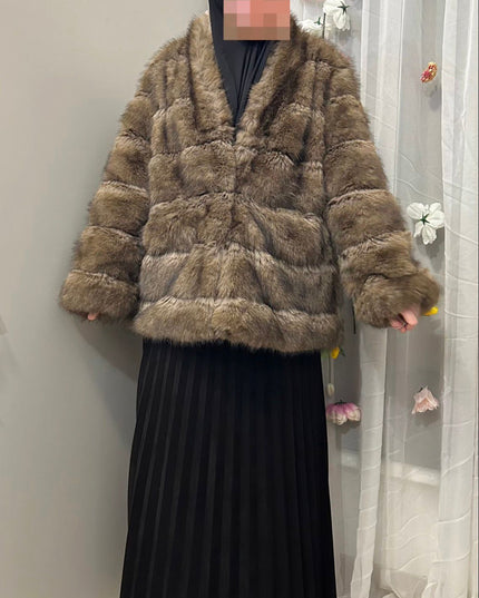 Luxury Soft-Fur Jacke I  Camello