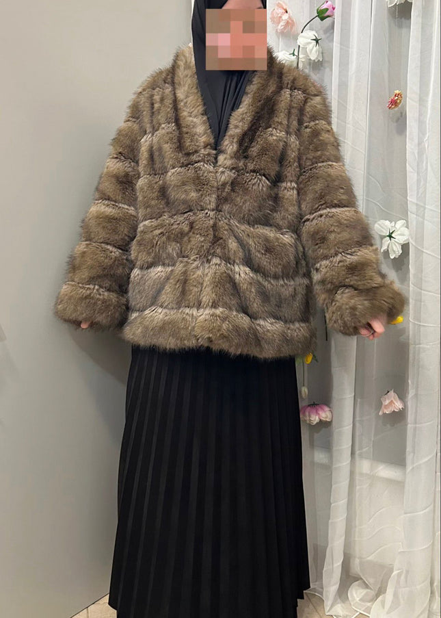 Luxury Soft-Fur Jacke I  Camello