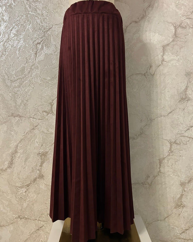 Plissee-Rock aus hochwertigem Velours