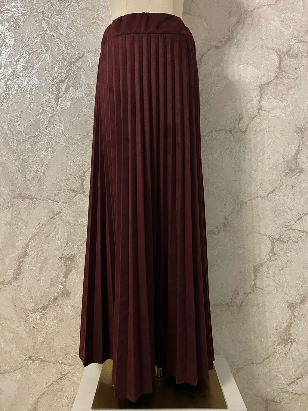 Plissee-Rock aus hochwertigem Velours