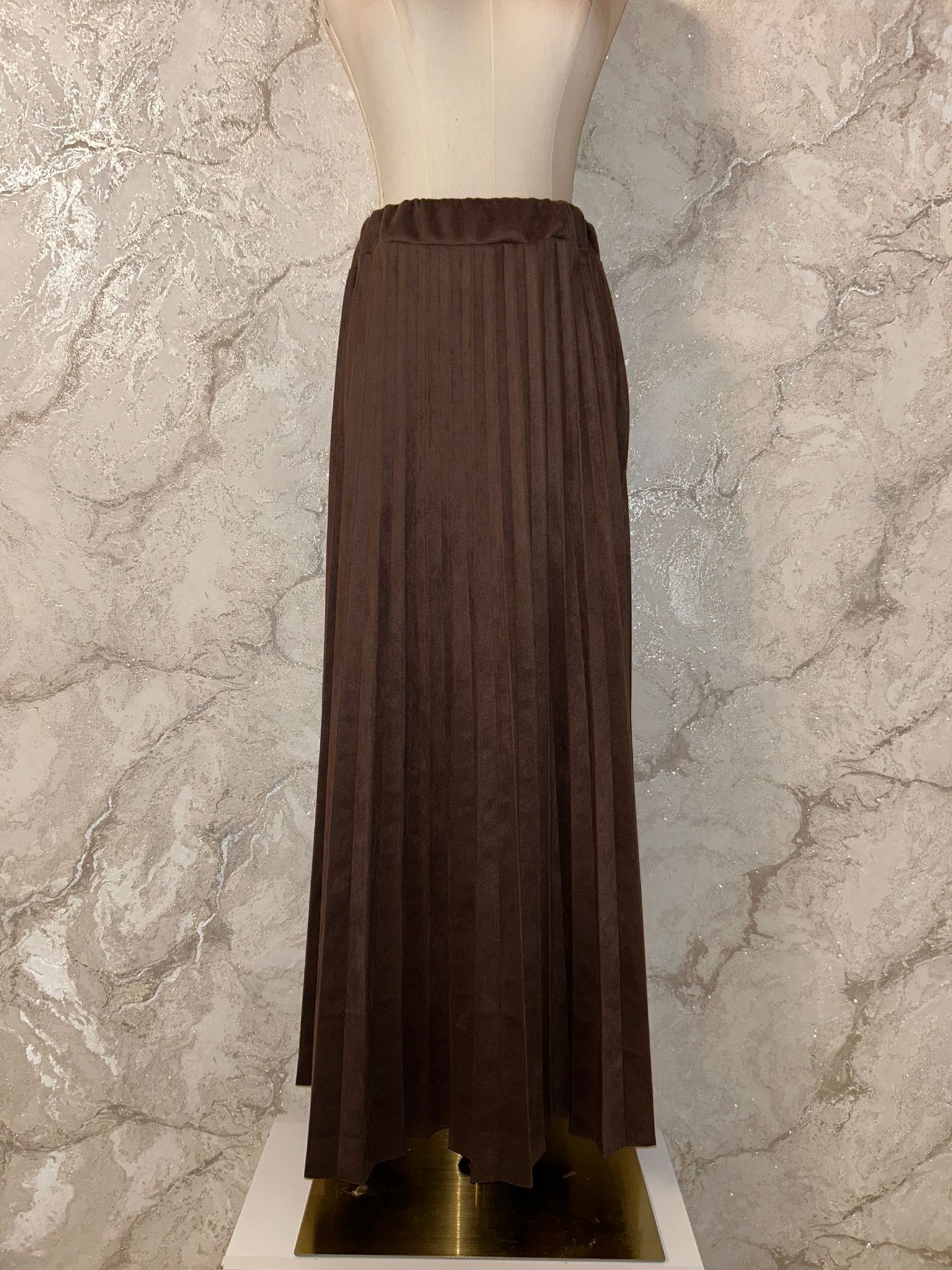 Plissee-Rock aus hochwertigem Velours