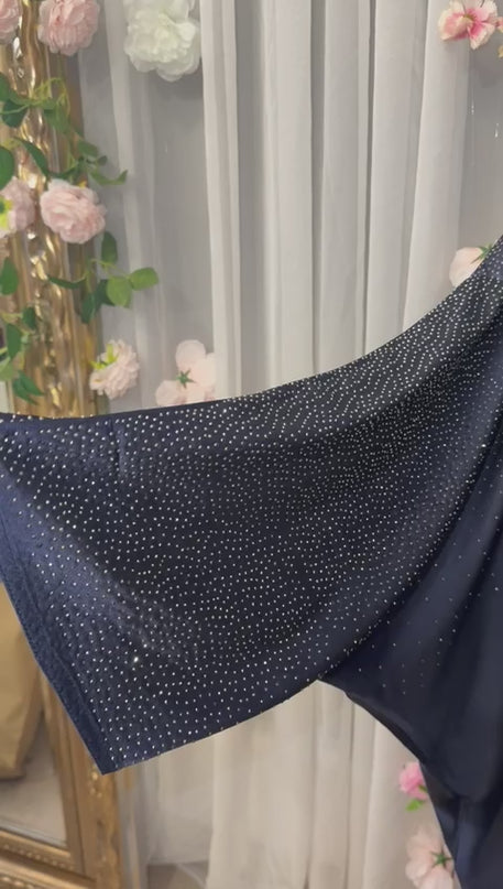 Dubai Butterfly Abaya - Midnight blue
