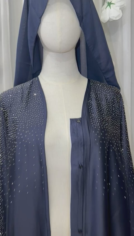 Dubai Butterfly Abaya - Midnight blue
