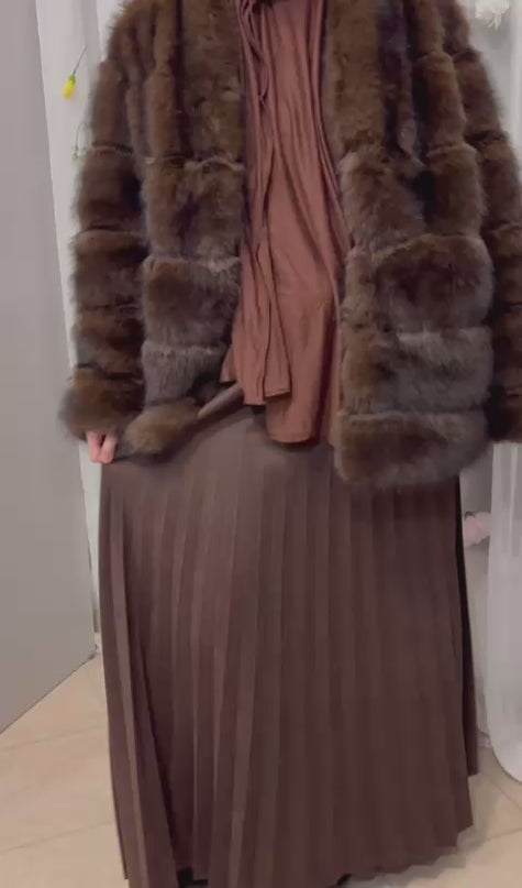 Luxury Soft-Fur Jacke I Marroni